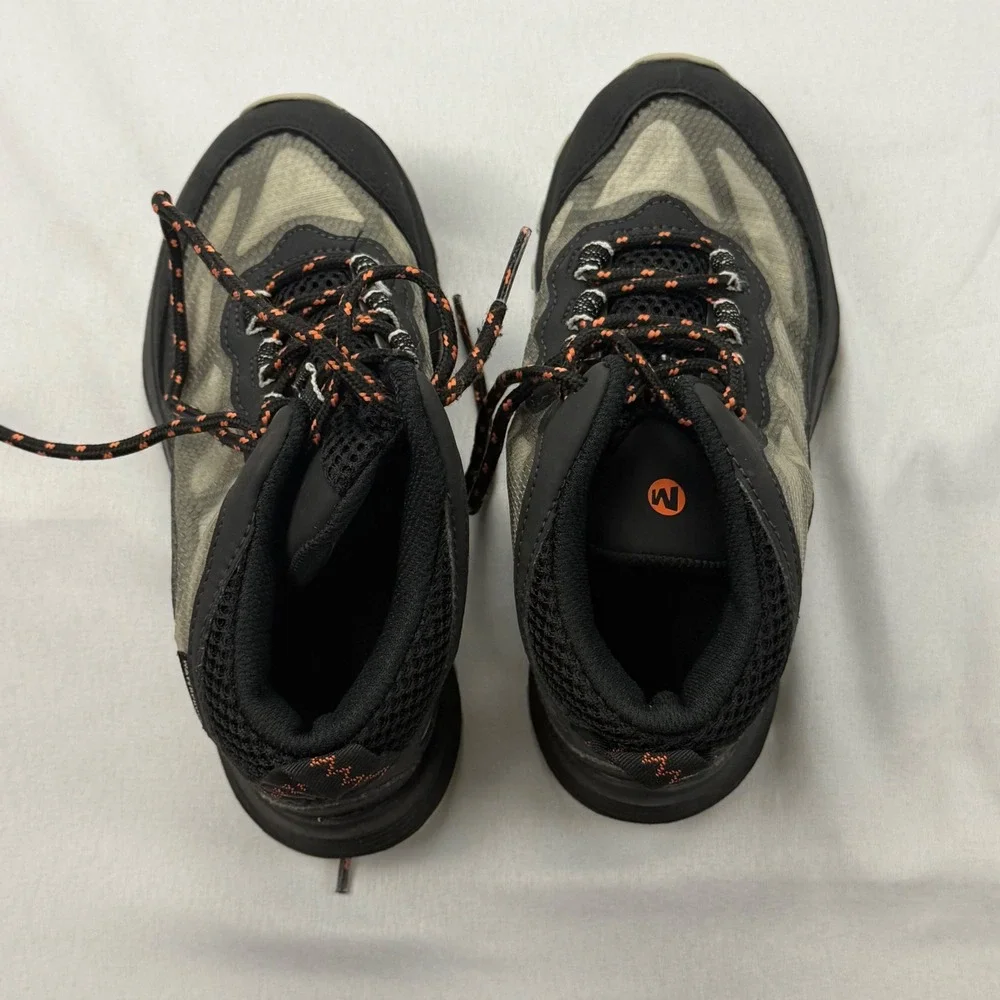 Merrell Moab Speed Low Waterproof Kids Size 13.5M Black Orange Hiking Shoes